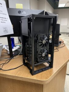This is a PC that students in the program had a chance to build using Barebone PC kits provided by the schools program.