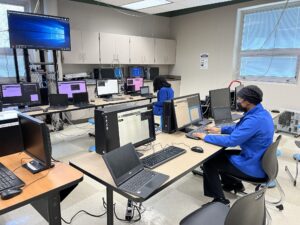 This is a coding lab and a Wordpress Website Development lab. Students learned to host their own websites internally and externally. Our CTO taught Python coding as an added bonus class to allow students to explore other forms of Information Tech so they can make an informed decision before choosing an IT discipline.